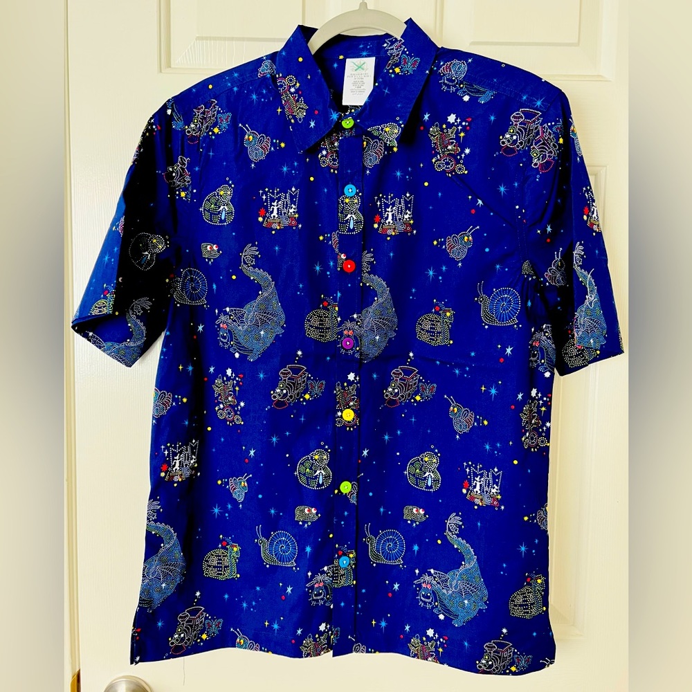Disney Main Street Electrical Parade 50th Anniversary men’s button up shirt.